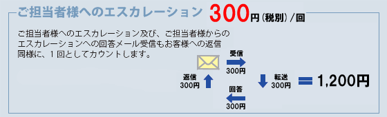 その他サービス ご担当者様へのエスカレーション 315円（税込）/回